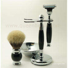 Melhor Badger cabelo Silicone Handle Shaving Brush Kit Melhor escolha para Private Label
